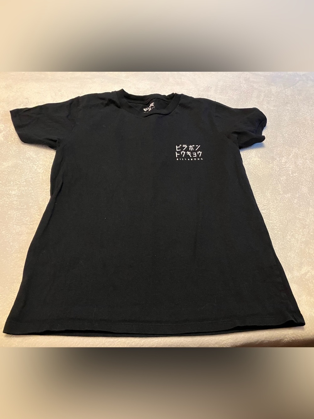 Billabong Black Short Sleeve Tee with White Chest Graphic